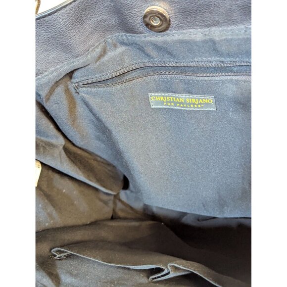 Christian Siriano Black & White Perforated Tote Bag With Gold Chain Accents - Picture 7 of 7